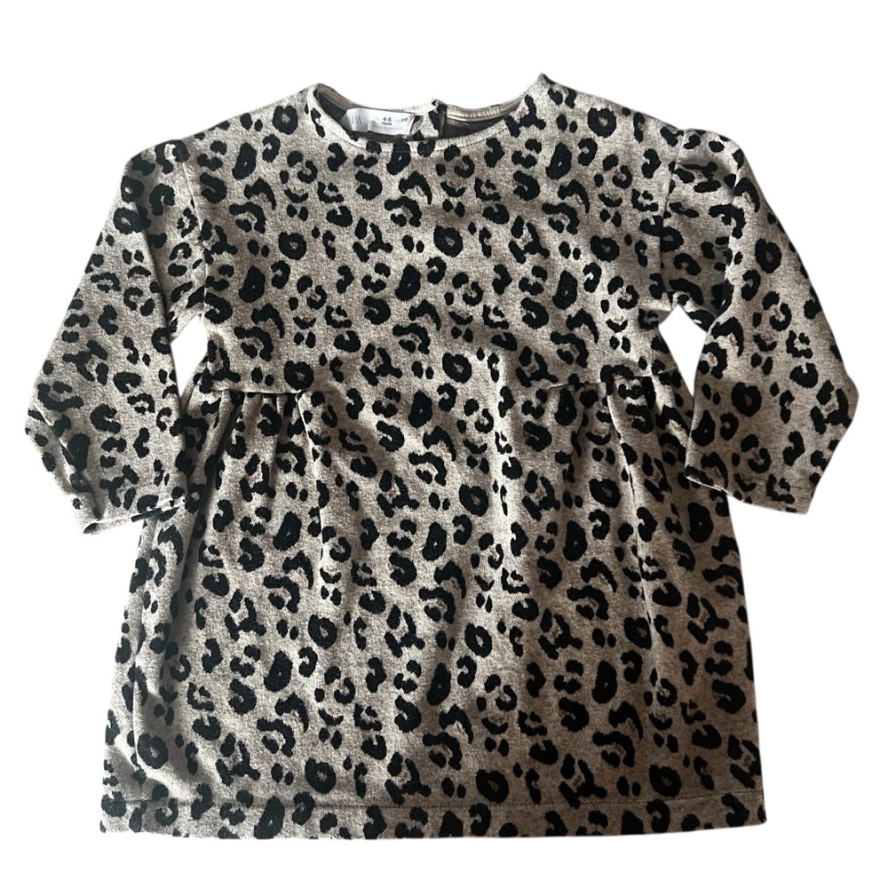 Zara Girls Leopard Sweater Tunic Dress size 4 5 years